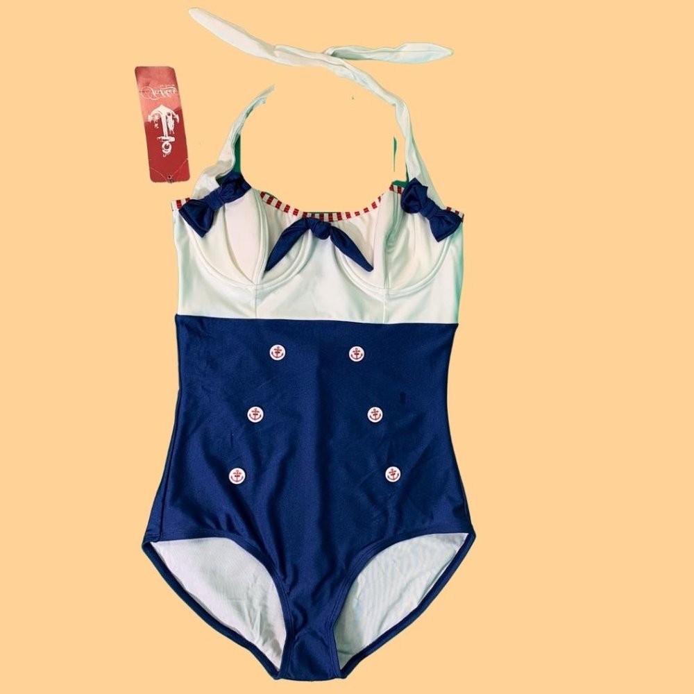 Sailor Swimsuit, Retro Inspired XL